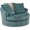 imageSignature Design by Ashley Laylabrook Scandinavian Upholstered Oversized Swivel Accent Chair with 3 Back Pillows GreenGreen