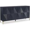 imageSignature Design by Ashley Loirwick Contemporary Accent Cabinet with Shelf and Geometric Pattern Blue