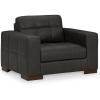 imageSignature Design by Ashley Luigi Modern Tufted Leather Match Upholstered Oversized Chair BlackBlack