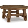 imageSignature Design by Ashley Mackifeld Round Coffee Table Warm Brown