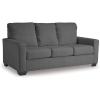 imageSignature Design by Ashley Rannis Casual 2in1 Sofa Sleeper with Folding Gel Memory Foam Mattress Twin GrayFull