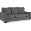 imageSignature Design by Ashley Rannis Casual 2in1 Sofa Sleeper with Folding Gel Memory Foam Mattress Twin GrayQueen
