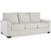 imageSignature Design by Ashley Rannis Coastal 2in1 Sofa Sleeper with Folding Gel Memory Foam Mattress Queen White