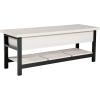 imageSignature Design by Ashley Rhyson Modern Storage Bench Black ampamp WhiteWhite