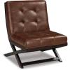 imageSignature Design by Ashley Sidewinder MidCentury Modern Faux Leather Accent Chair BrownBrown