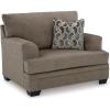 imageSignature Design by Ashley Stonemeade Casual Upholstered Oversized Chair with 1 Toss Pillow Light BrownGrey