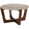 imageSignature Design by Ashley Tanidore Casual Solid Mango Wood Coffee Table with Marble Top Dark Brown ampamp Beige