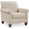 imageSignature Design by Ashley Valerani Classic Striped Upholstered Accent Chair Beige