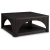 imageSignature Design by Ashley Yellink Contemporary Coffee Table with Casters Open Shelf Arches and Lattice Details Black