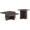 imageSignature Design by Ashley Zendex Contemporary Table Set with Pedestal Base Set of 2 Dark Brown