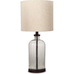 Signature Design by Ashley Bandile Modern Farmhouse 22.5″ Seeded Glass Table Lamp, Bronze(Bronze)