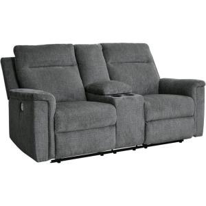 Signature Design by Ashley Barnsana Casual Power Recliner with Rocking Motion and USB Port, Light Gray(Grey)