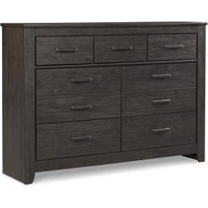 Signature Design by Ashley Bellaby Farmhouse 7 Drawer Dresser, Whitewash(Almost Black)
