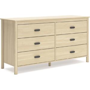 Signature Design by Ashley Bermacy Casual 6-Drawer Dresser with Safety Stop, Light Brown(Beige)