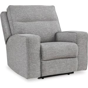 Signature Design by Ashley Biscoe Casual UV Resistant Power Reclining Sofa with Adjustable Headrest and USB Ports, Light Gray(Loveseat)