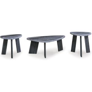 Signature Design by Ashley Bluebond Contemporary Table Set for Living Room, Set of 3, Gray