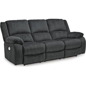 Signature Design by Ashley Draycoll Contemporary Manual Pull Tab Reclining Sofa, Dark Gray(Grey)