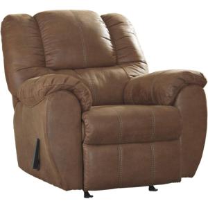 Signature Design by Ashley McGann Faux Leather Oversized Manual Rocker Recliner, Light Brown(Light Brown)
