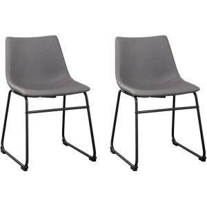 Signature Design by Ashley Mid Century Centiar Dining Bucket Chair Set of 2, Black and Brown(Grey)