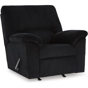 Signature Design by Ashley SimpleJoy Casual Manual Rocker Recliner with Pillow-Top Arms, Blue(Black)