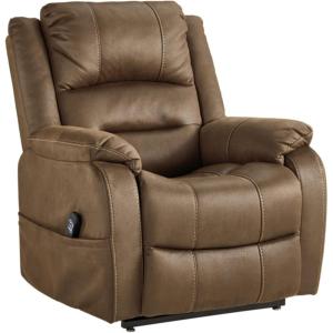 Signature Design by Ashley Yandel Faux Leather Electric Power Lift Recliner for Elderly, Brown(Chestnut Brown)