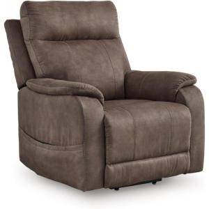 Signature Design by Ashley Yandel Faux Leather Electric Power Lift Recliner for Elderly, Brown(Dark Brown)