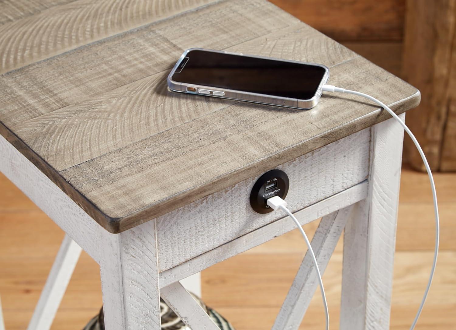 imageSignature Design by Ashley Adalane Modern Farmhouse Accent End Table Whitewash