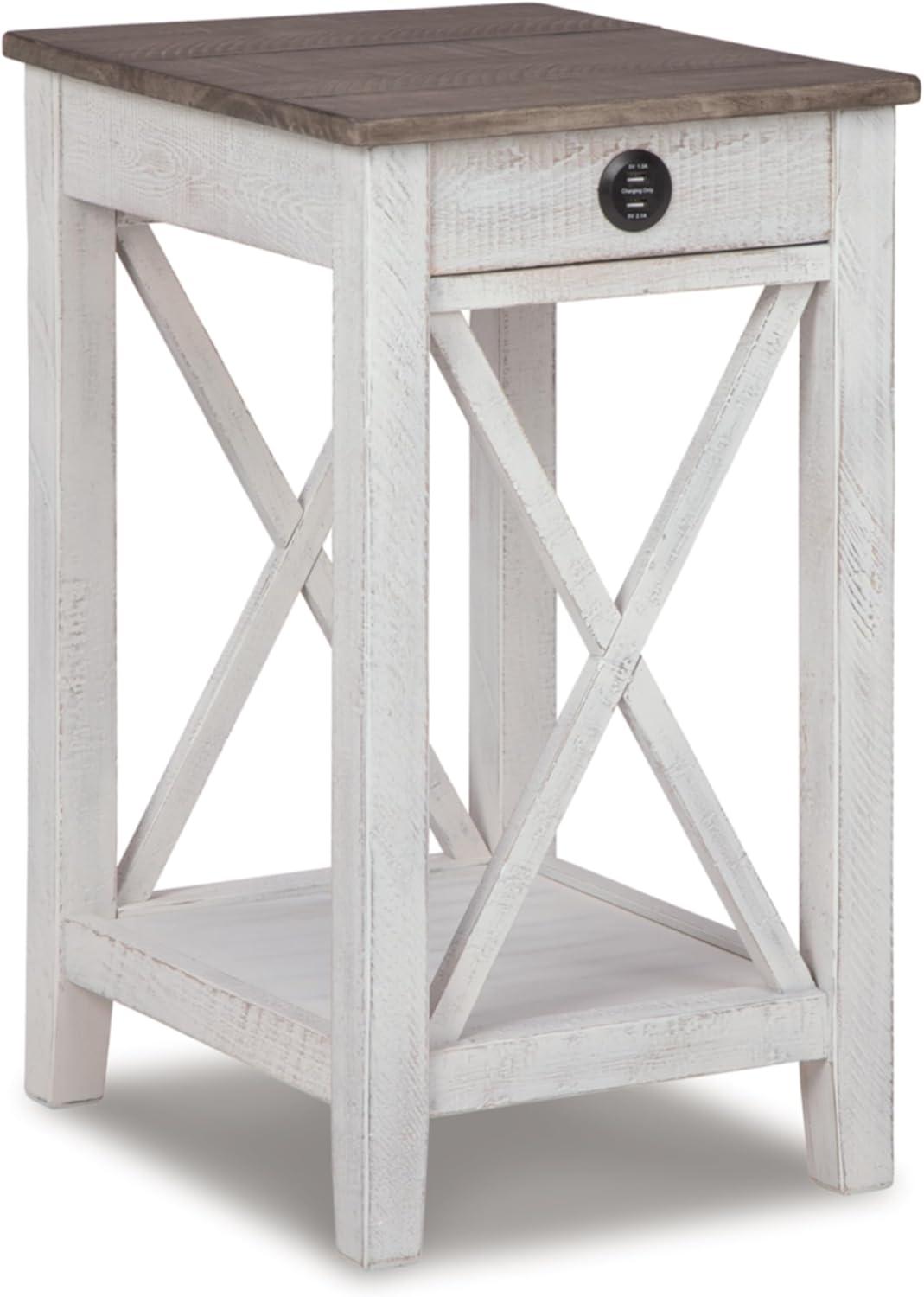 imageSignature Design by Ashley Adalane Modern Farmhouse Accent End Table Whitewash