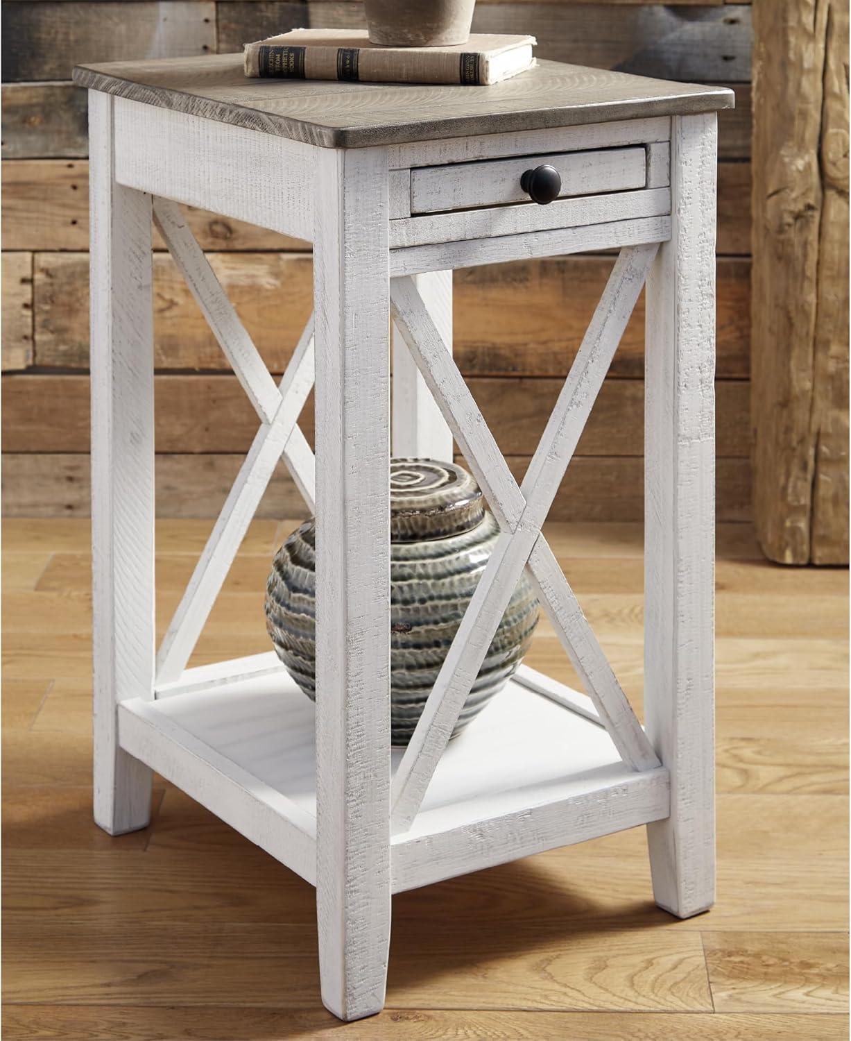 imageSignature Design by Ashley Adalane Modern Farmhouse Accent End Table Whitewash
