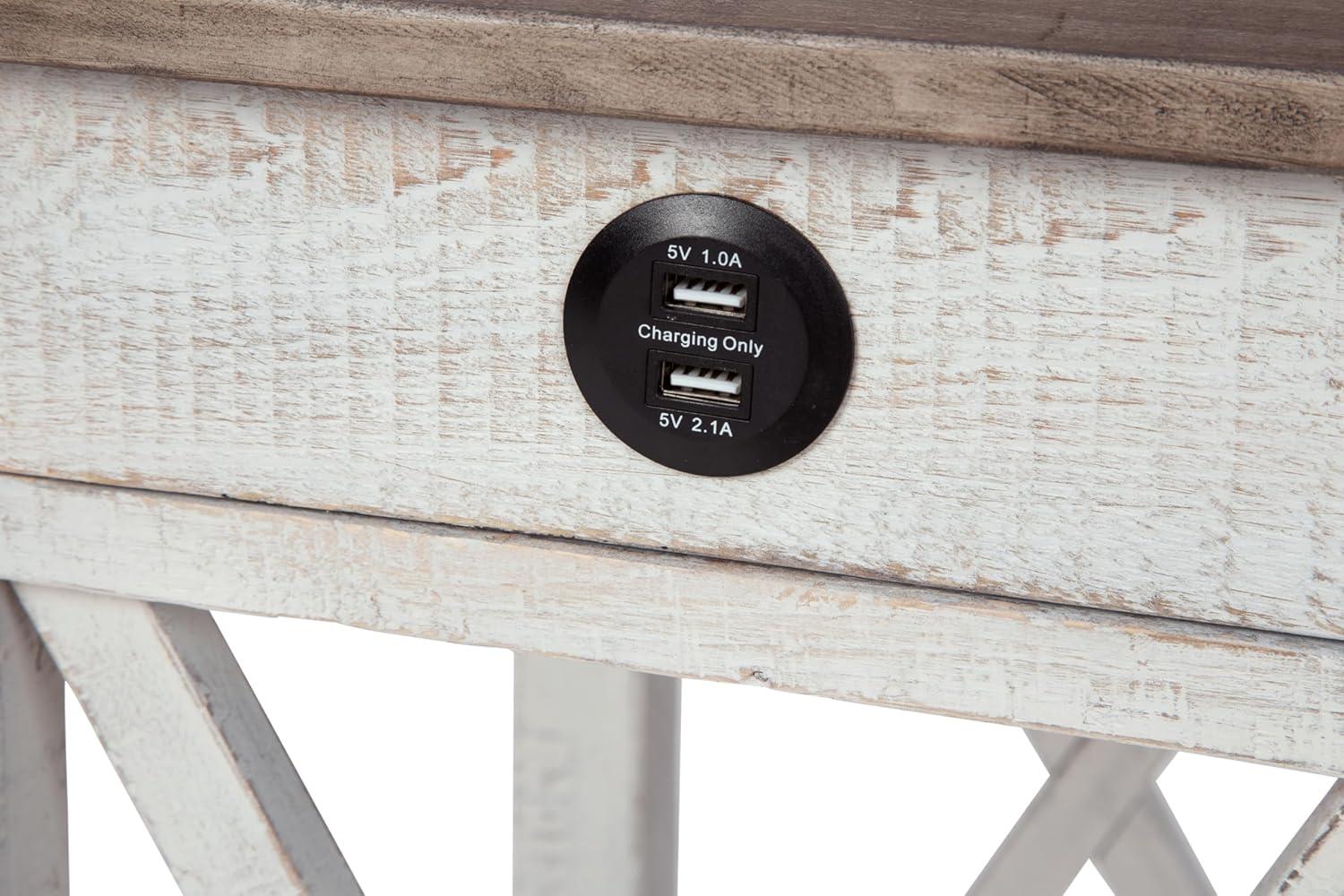 imageSignature Design by Ashley Adalane Modern Farmhouse Accent End Table Whitewash