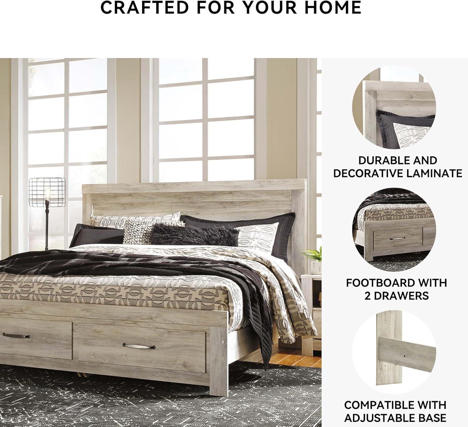 imageSignature Design by Ashley Bellaby Vintage SmoothGliding 7Drawer Dresser and Mirror with Safety Stop WhitewashWhitewash