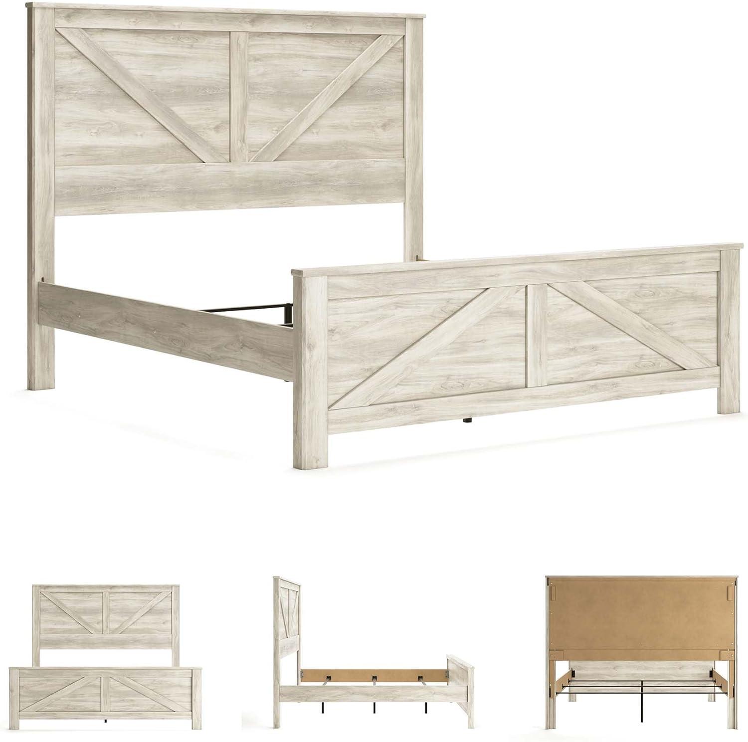 imageSignature Design by Ashley Bellaby Vintage SmoothGliding 7Drawer Dresser and Mirror with Safety Stop WhitewashWhitewash