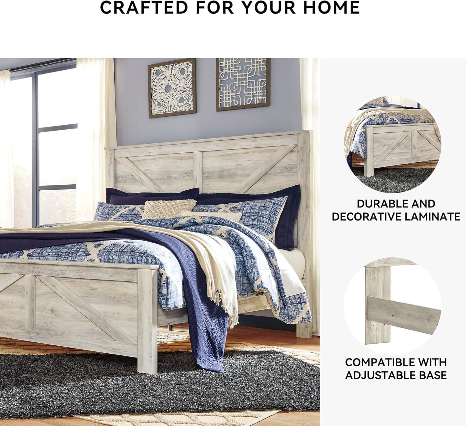 imageSignature Design by Ashley Bellaby Vintage SmoothGliding 7Drawer Dresser and Mirror with Safety Stop WhitewashWhitewash