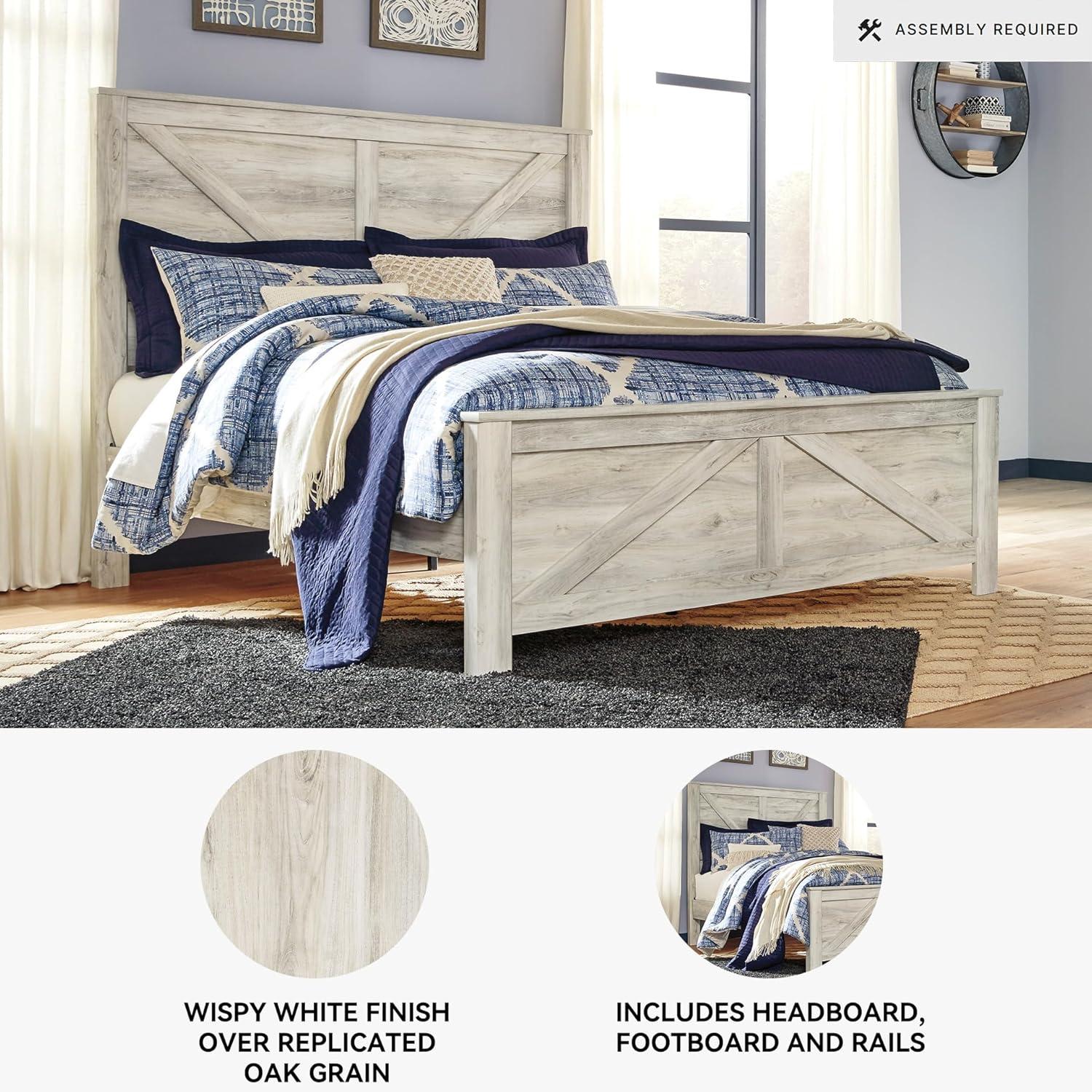 imageSignature Design by Ashley Bellaby Vintage SmoothGliding 7Drawer Dresser and Mirror with Safety Stop WhitewashWhitewash