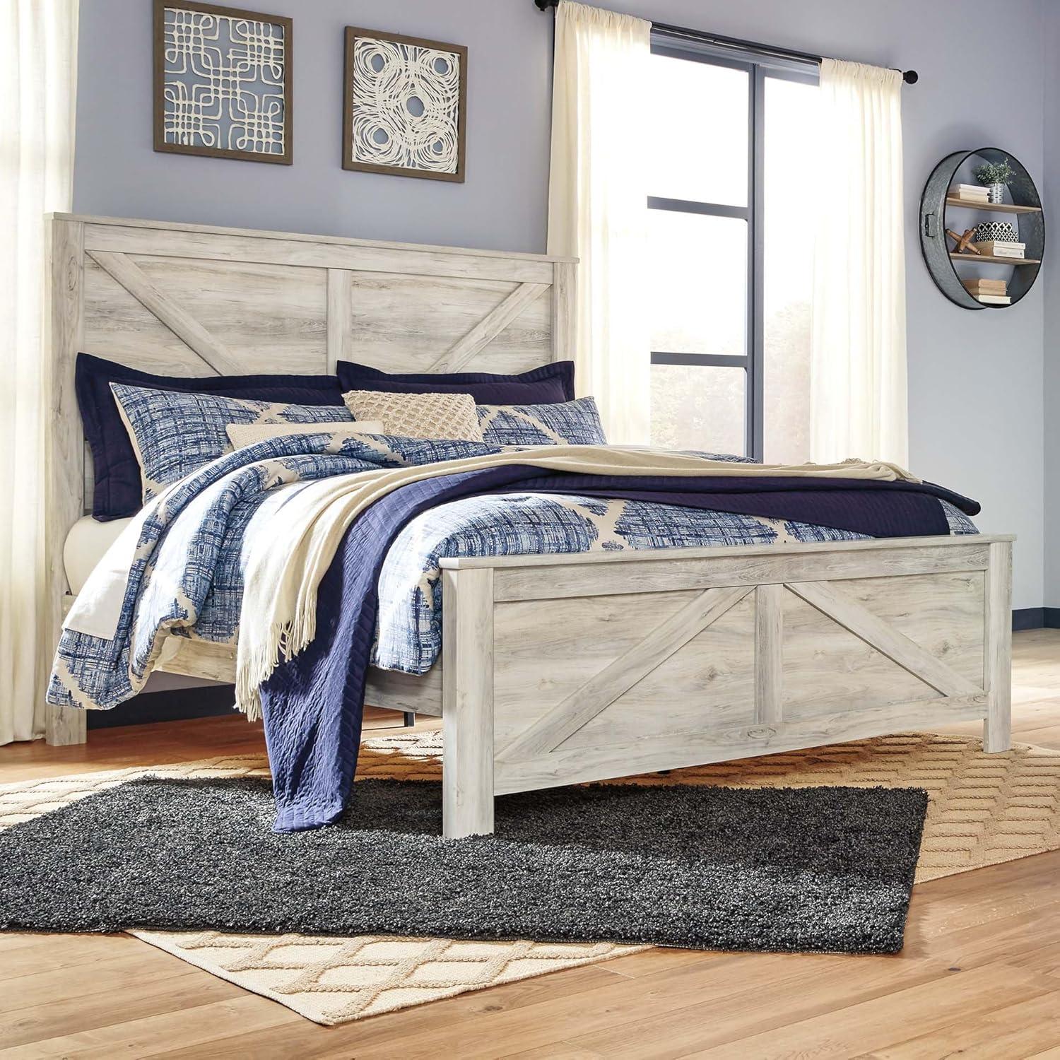 imageSignature Design by Ashley Bellaby Vintage SmoothGliding 7Drawer Dresser and Mirror with Safety Stop WhitewashWhitewash