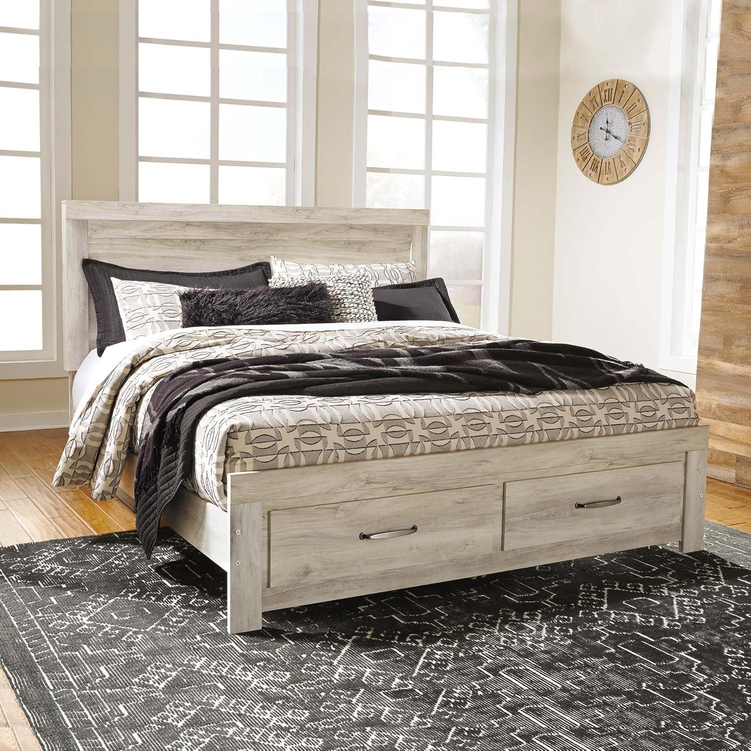 imageSignature Design by Ashley Bellaby Vintage SmoothGliding 7Drawer Dresser and Mirror with Safety Stop WhitewashWhitewash