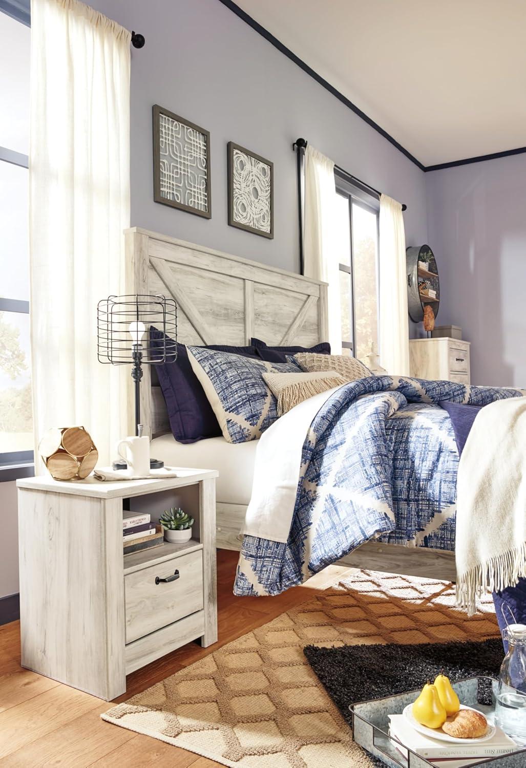 imageSignature Design by Ashley Bellaby Vintage SmoothGliding 7Drawer Dresser and Mirror with Safety Stop WhitewashWhitewash