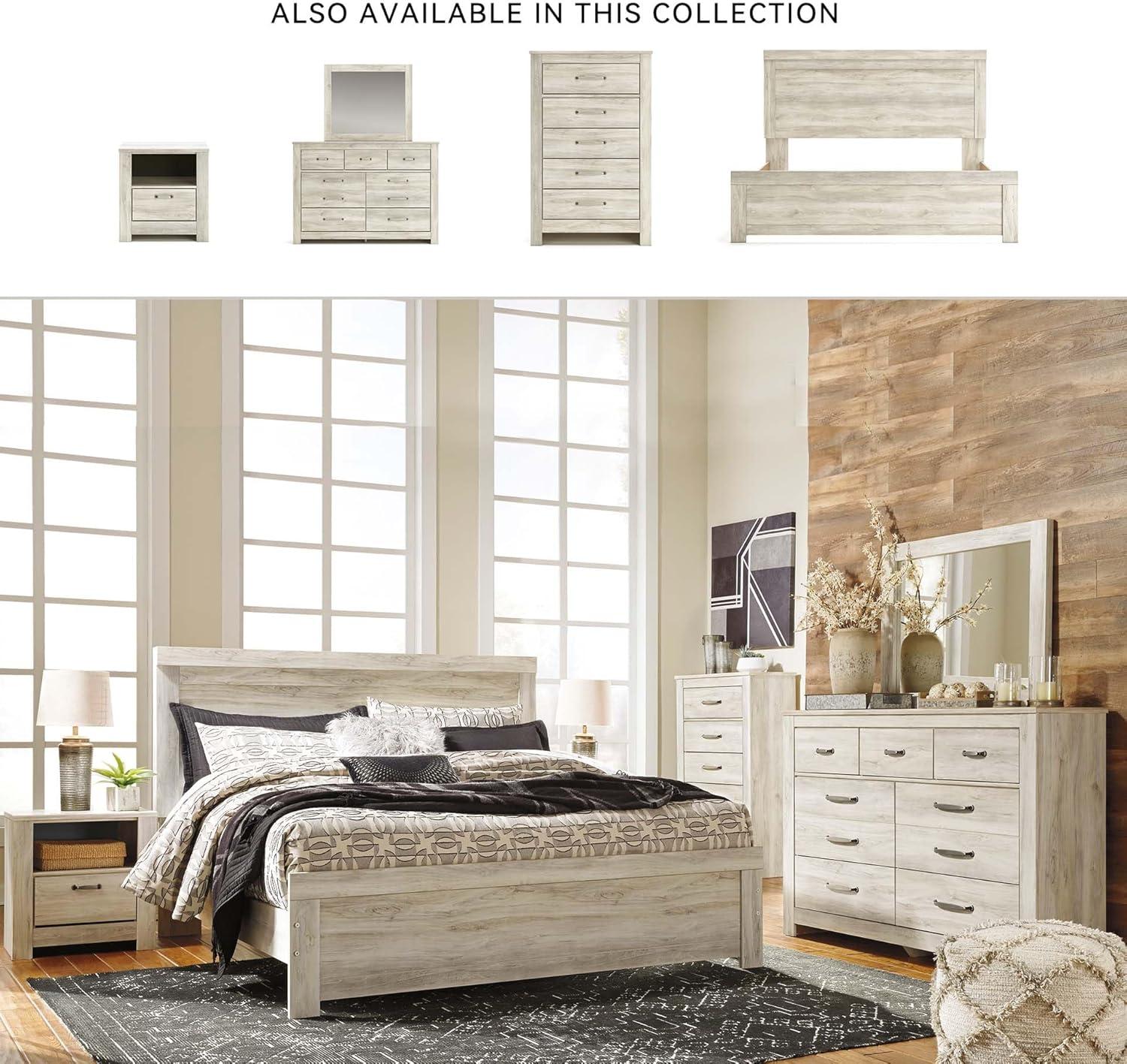 imageSignature Design by Ashley Bellaby Vintage SmoothGliding 7Drawer Dresser and Mirror with Safety Stop WhitewashWhitewash