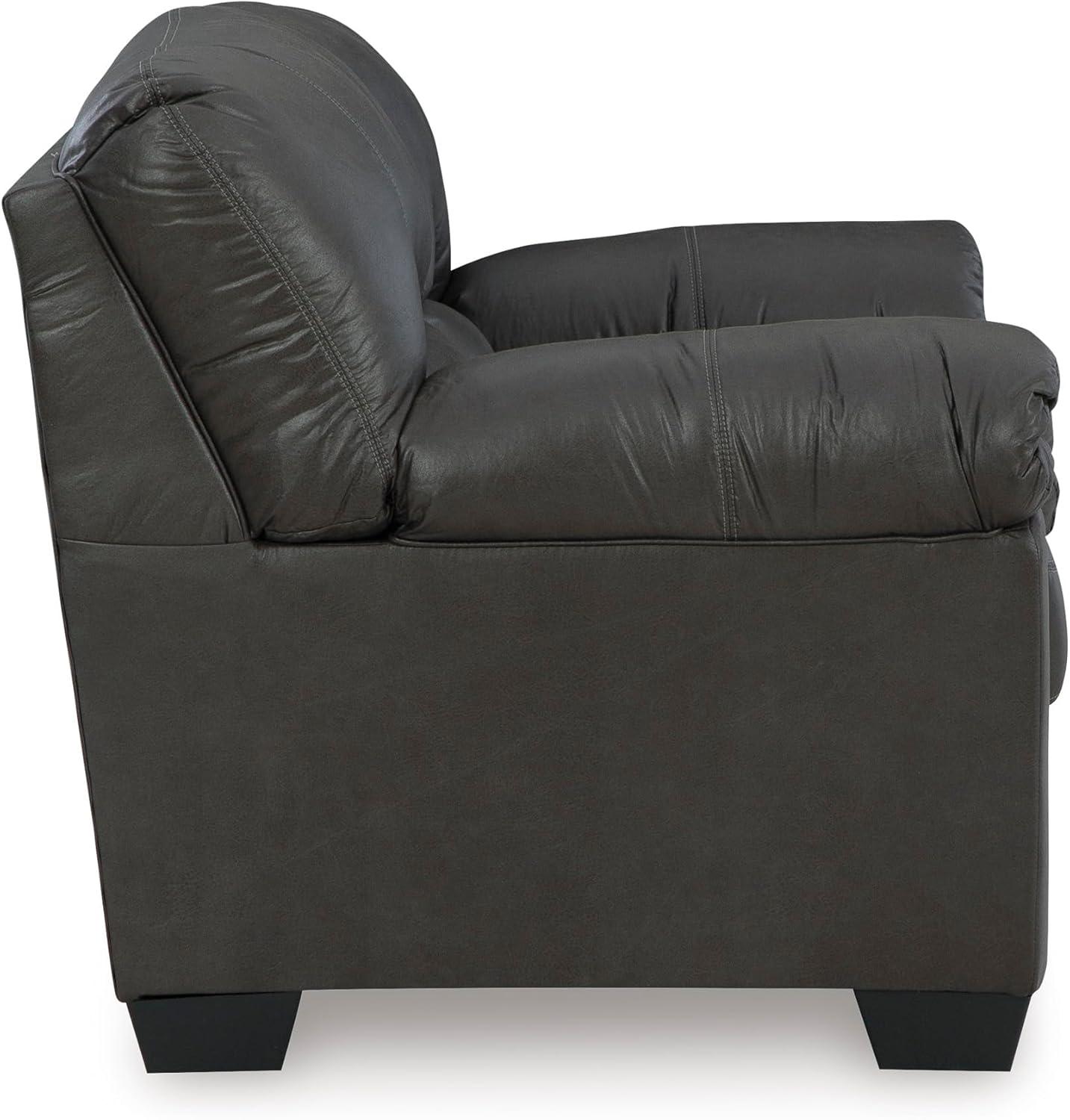 imageSignature Design by Ashley Bladen Faux Leather Loveseat Gray