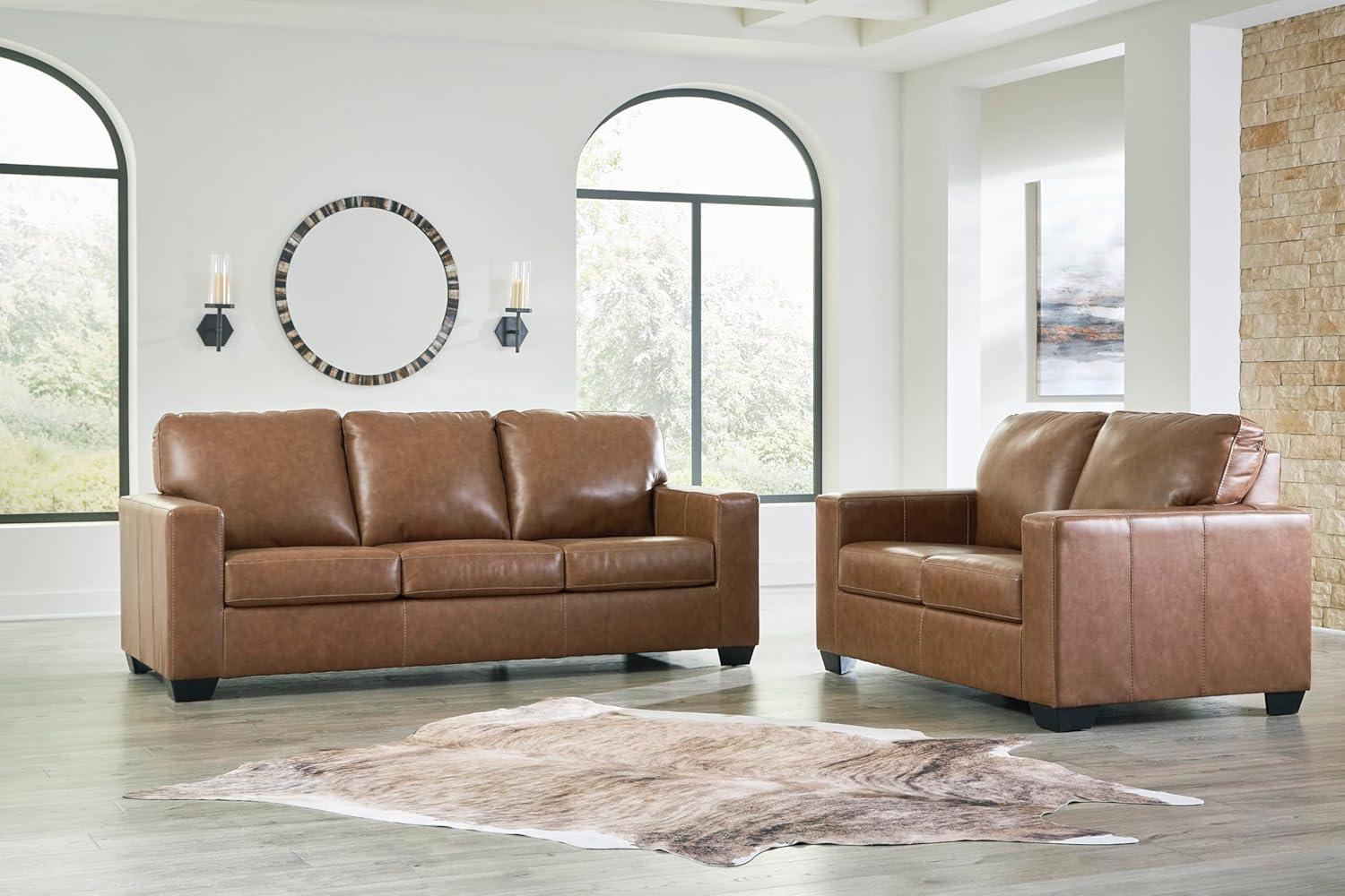 imageSignature Design by Ashley Bolsena Contemporary Leather Match Sofa Dark BrownDark Brown