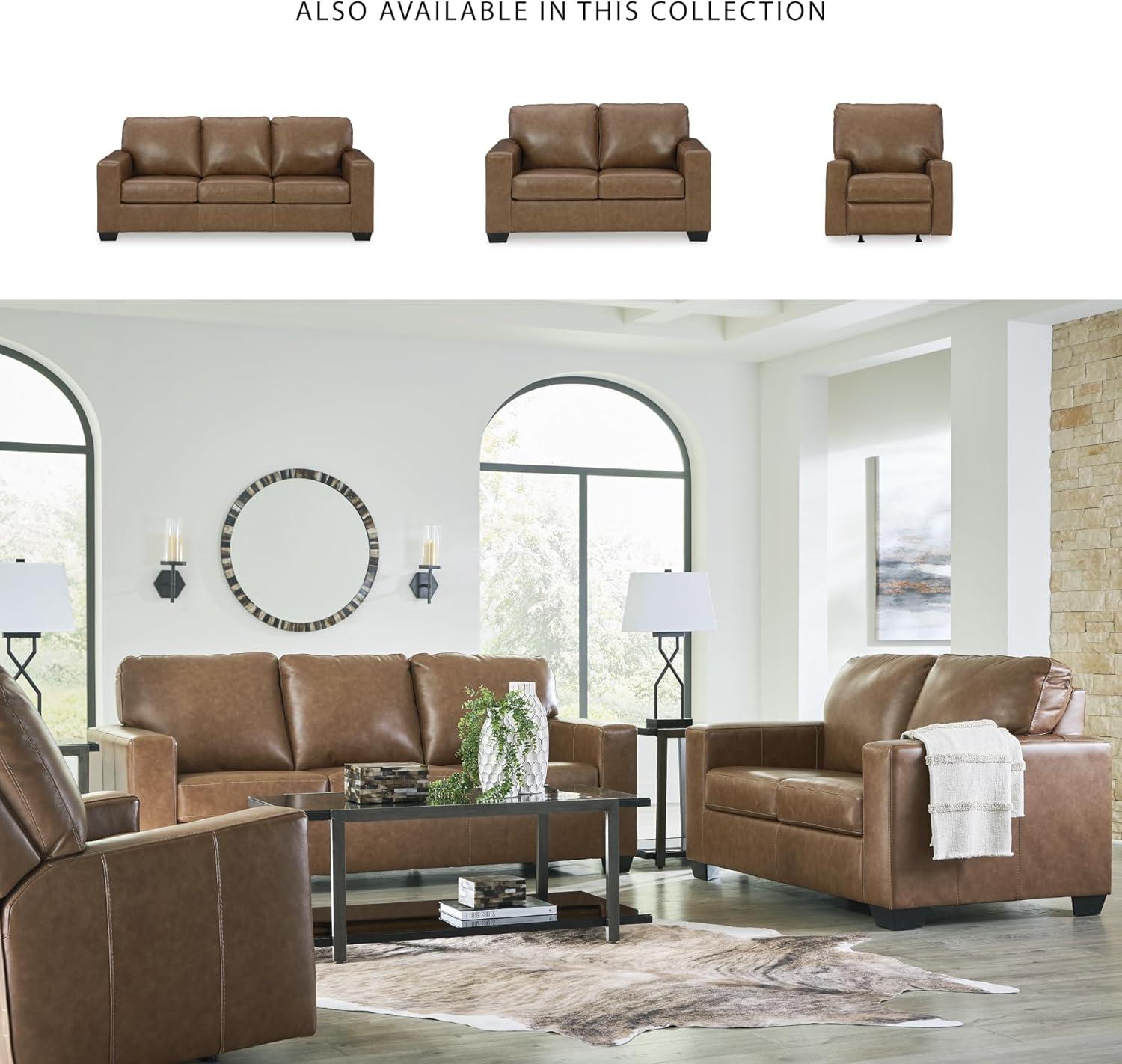 imageSignature Design by Ashley Bolsena Contemporary Leather Match Sofa Dark BrownDark Brown
