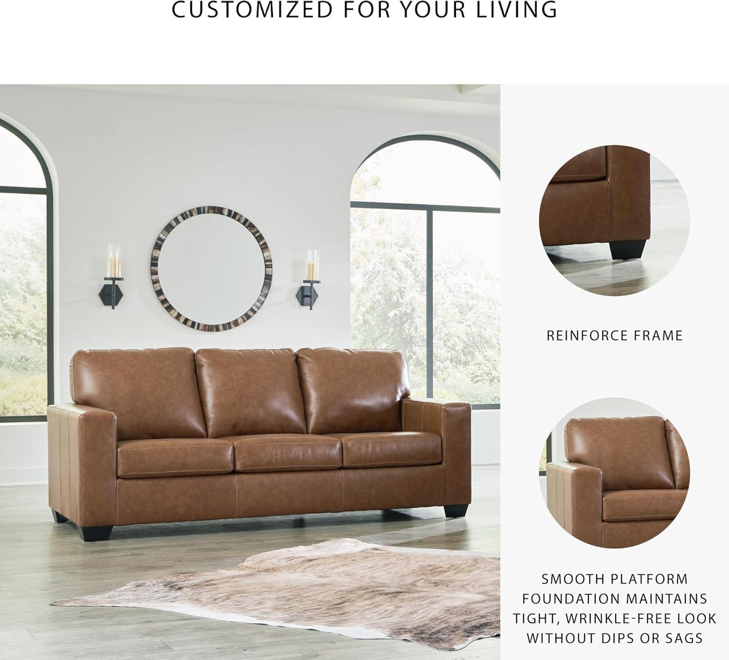 imageSignature Design by Ashley Bolsena Contemporary Leather Match Sofa Dark BrownDark Brown