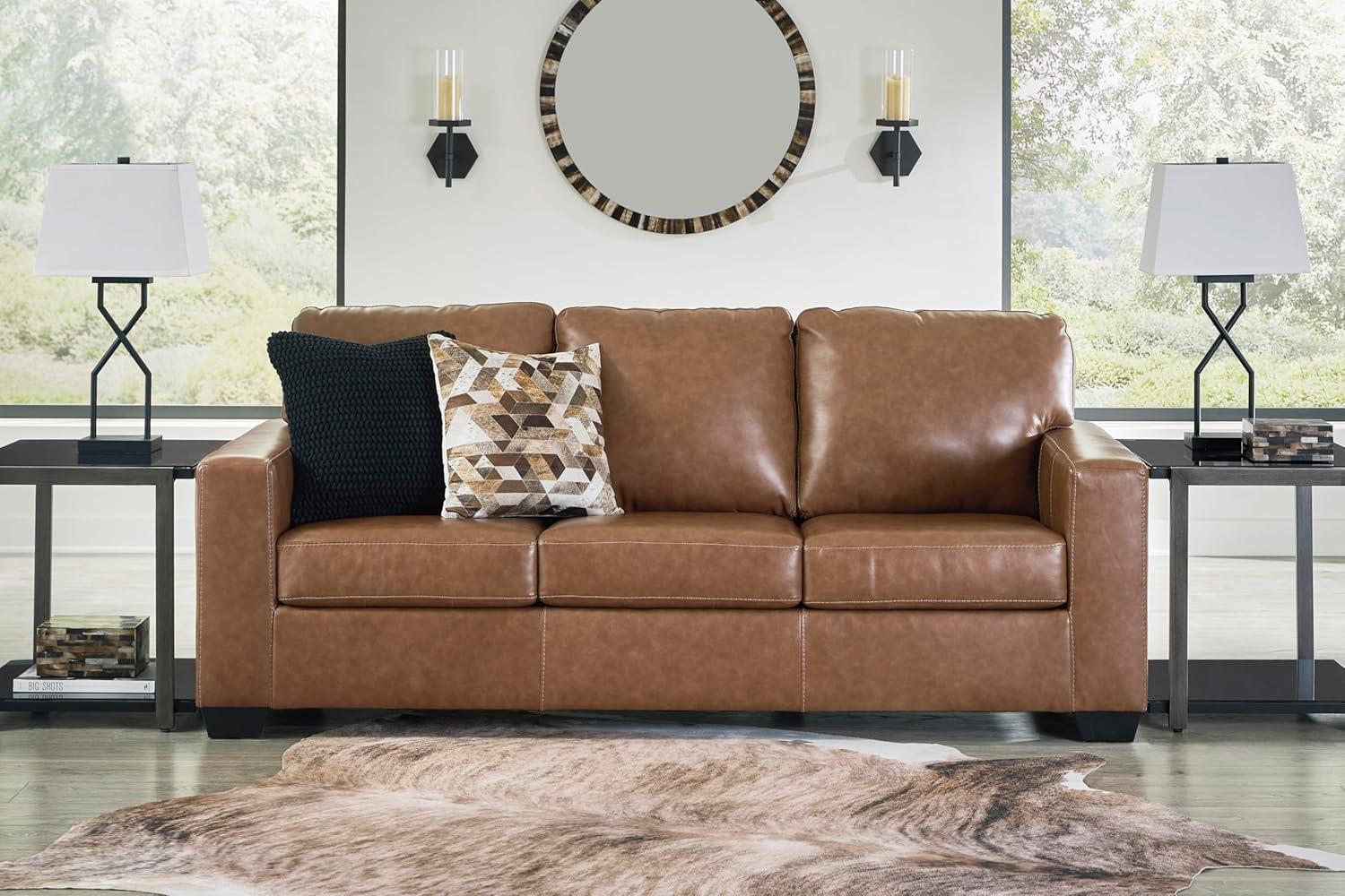 imageSignature Design by Ashley Bolsena Contemporary Leather Match Sofa Dark BrownDark Brown
