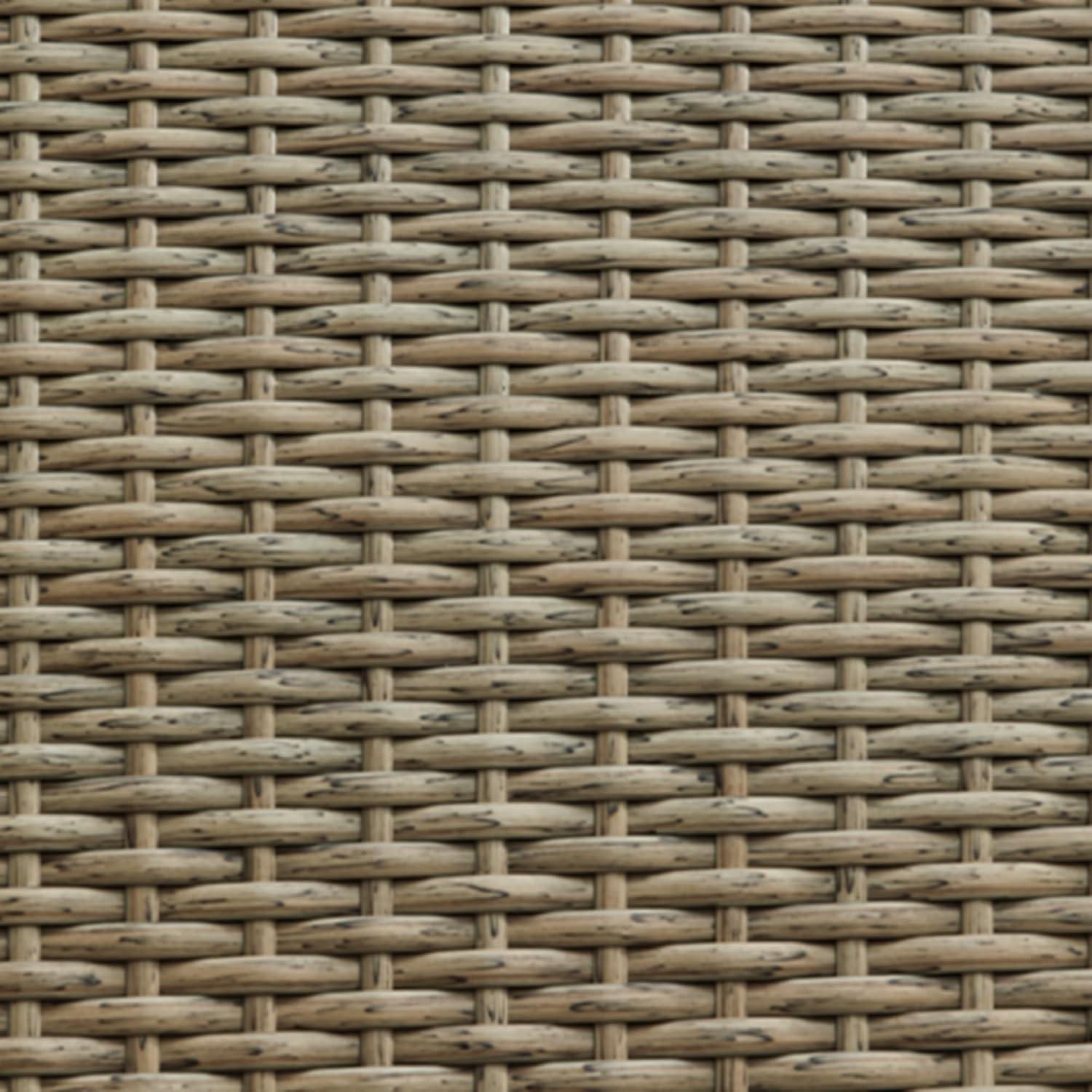 imageSignature Design by Ashley Bradstreet Bay Casual Outdoor Eucalyptus Wood Padded High Back Adirondack Chair with Handwoven Resin Wicker Beige