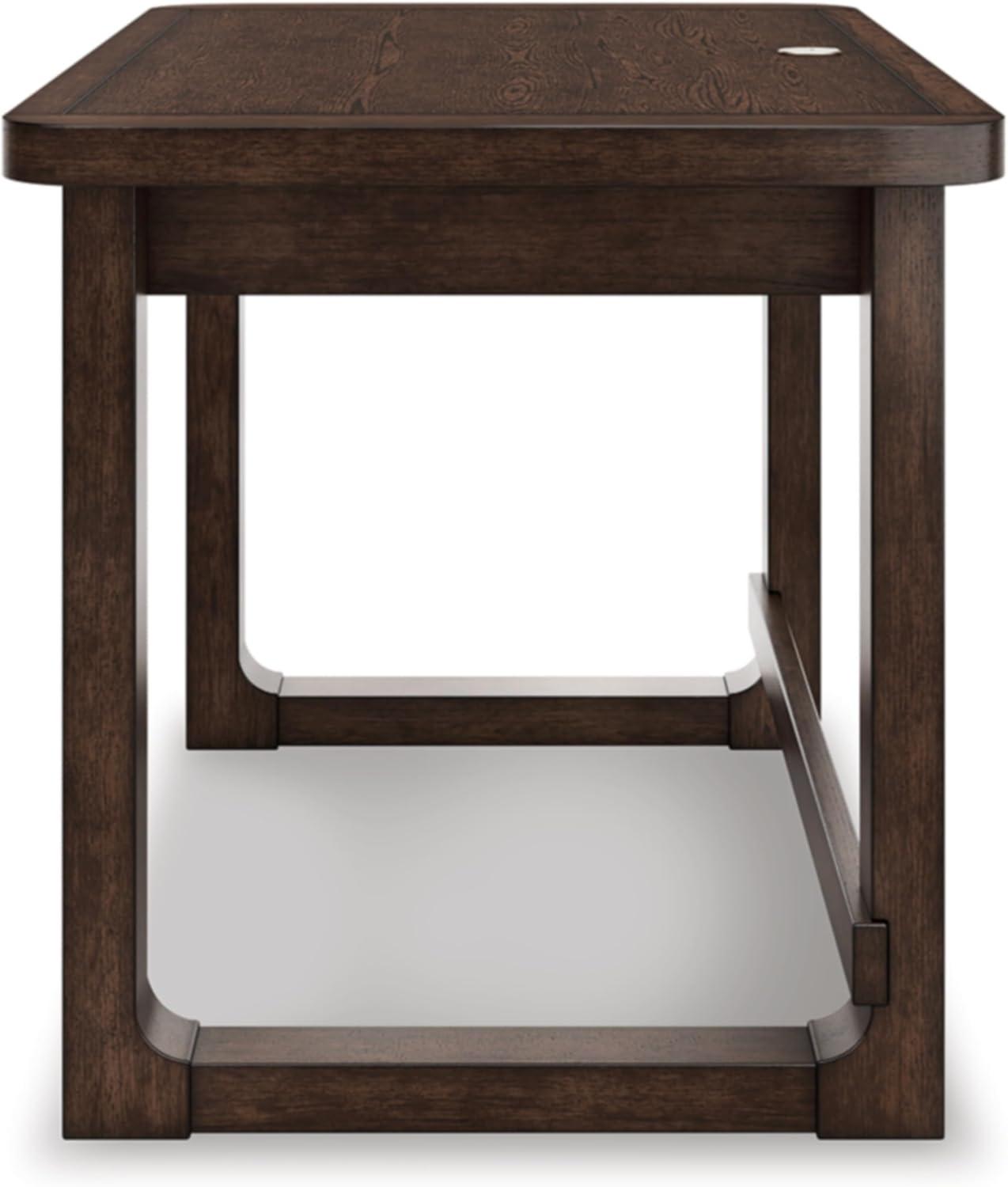 imageSignature Design by Ashley Breckington Contemporary 56quot Home Office Computer Desk with 2 Drawers and Wire Management Dark BrownBrown