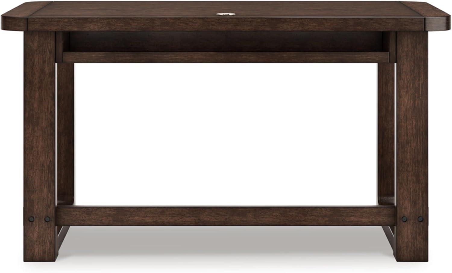 imageSignature Design by Ashley Breckington Contemporary 56quot Home Office Computer Desk with 2 Drawers and Wire Management Dark BrownBrown