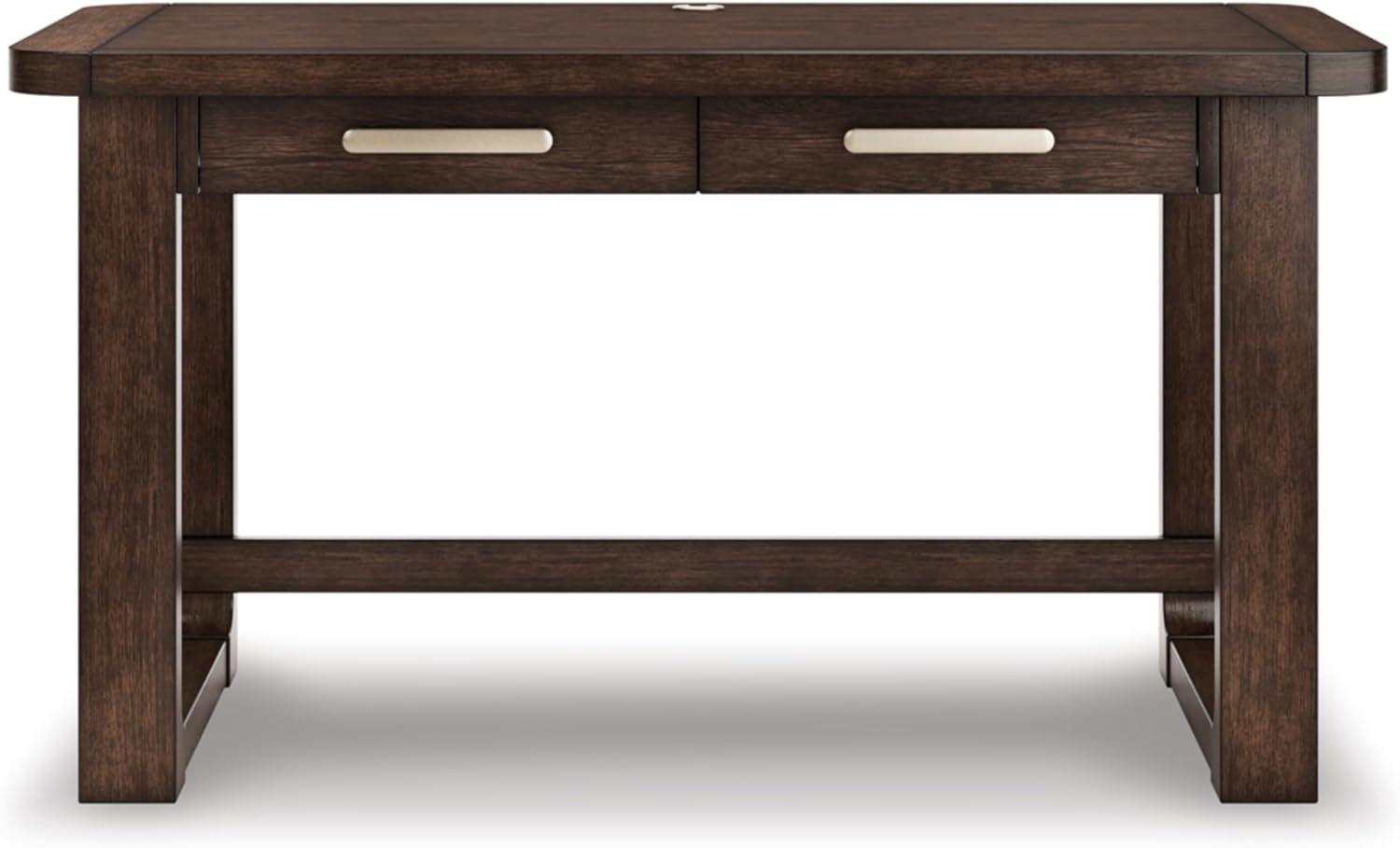 imageSignature Design by Ashley Breckington Contemporary 56quot Home Office Computer Desk with 2 Drawers and Wire Management Dark BrownBrown