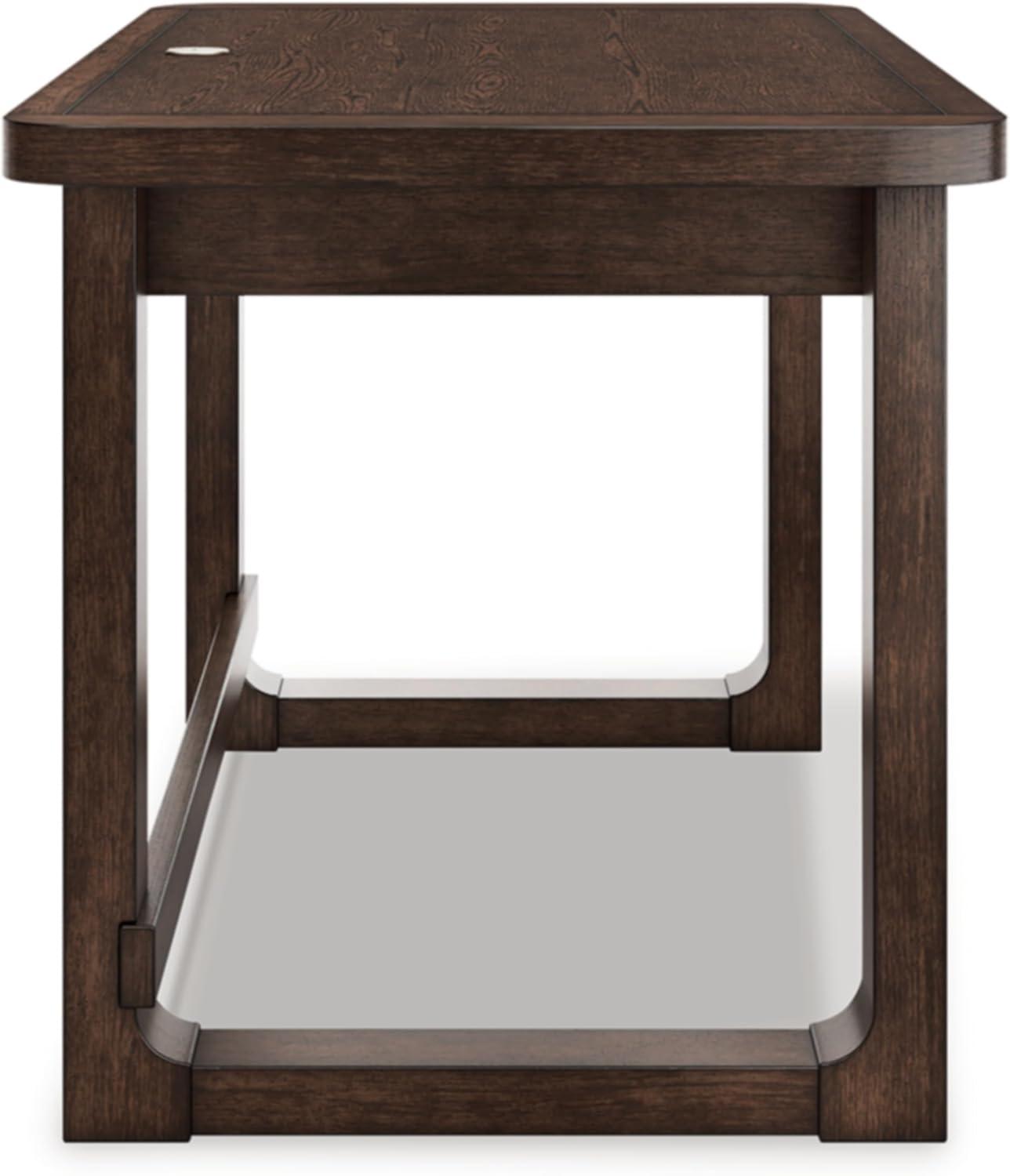 imageSignature Design by Ashley Breckington Contemporary 56quot Home Office Computer Desk with 2 Drawers and Wire Management Dark BrownBrown