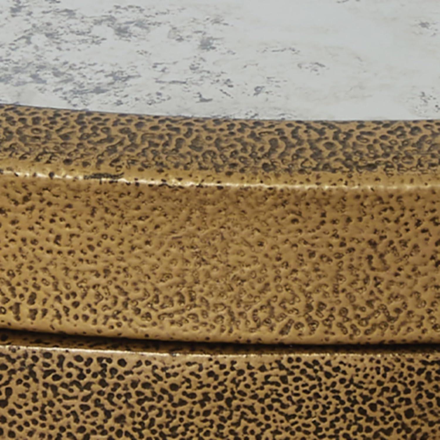 imageSignature Design by Ashley Breckington Contemporary End Table with Lower Shelf Dark BrownAntique Gold