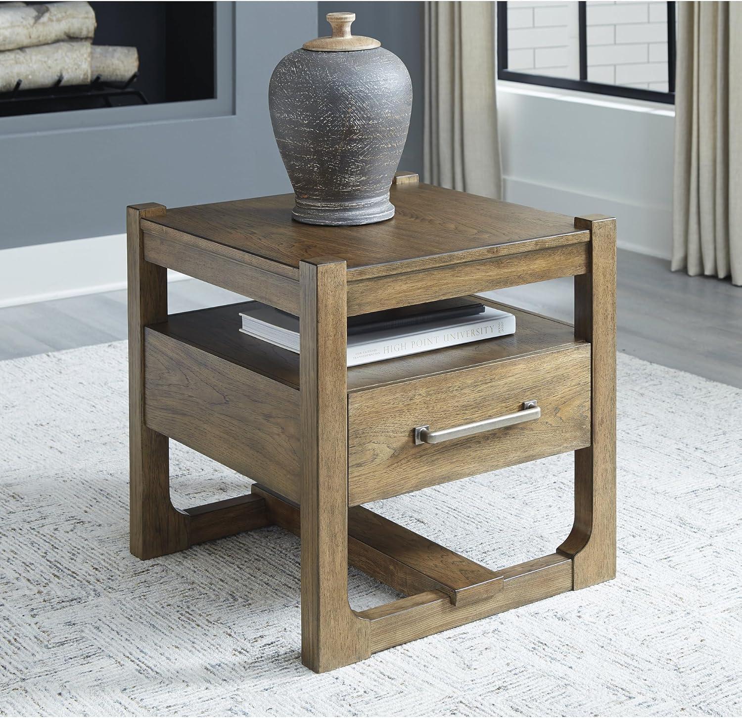 imageSignature Design by Ashley Cabalynn Casual End Table with 1 Drawer Light Brown